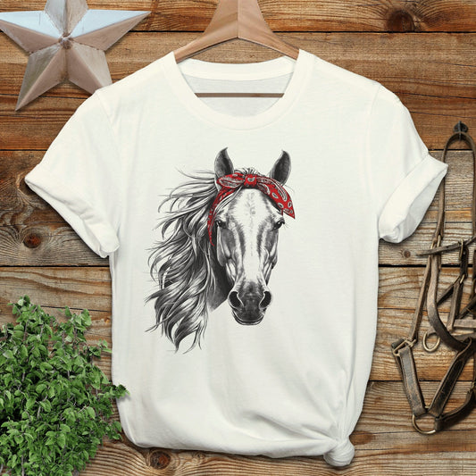 Red Bandana Horse Softstyle Tee