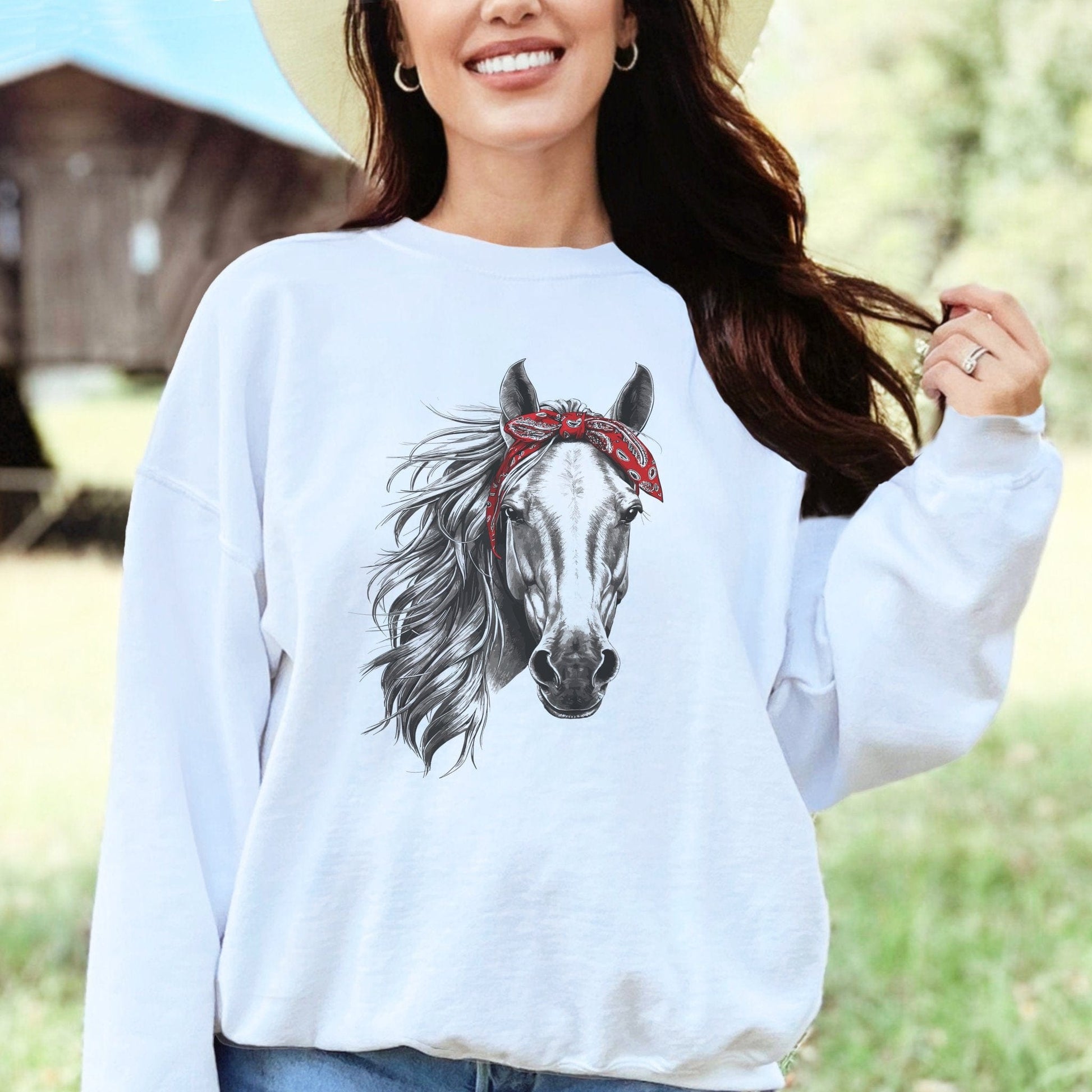 Red Bandana Horse Sweatshirt