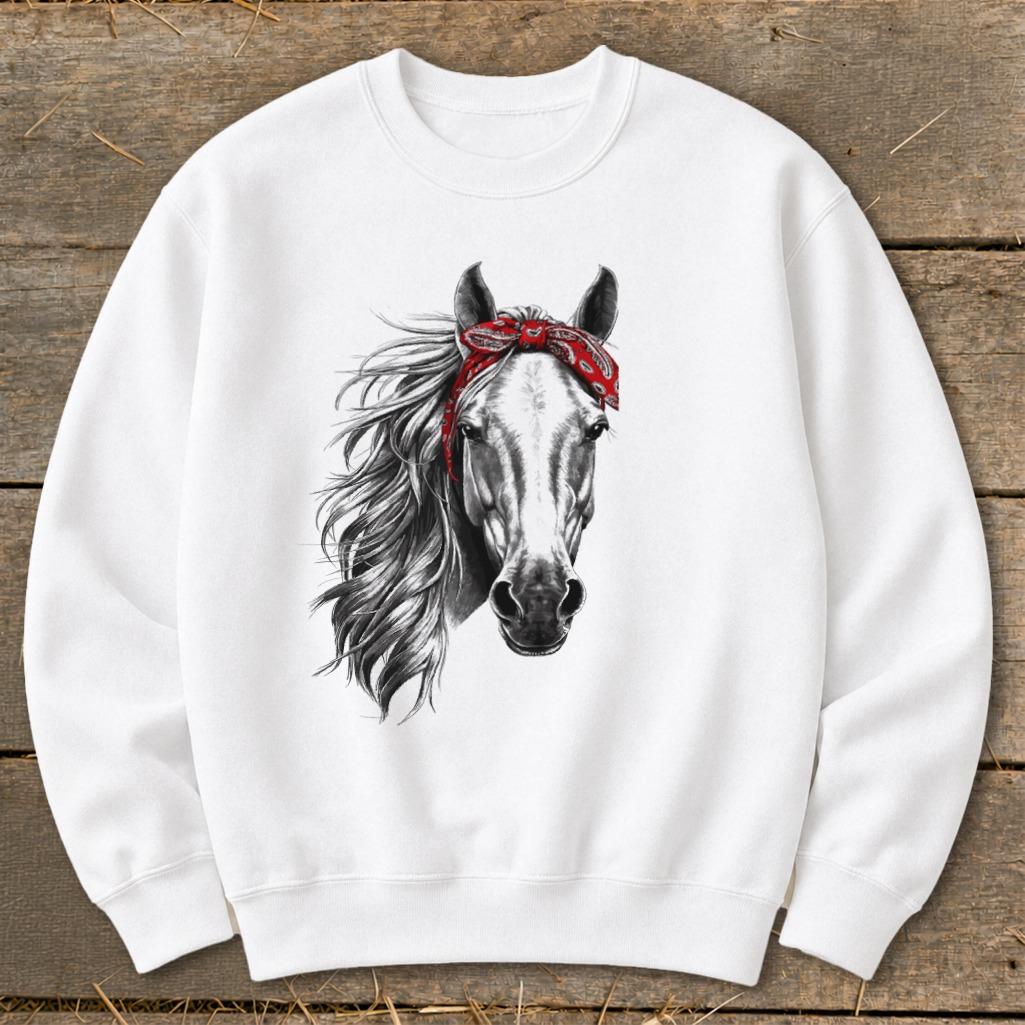 Red Bandana Horse Sweatshirt