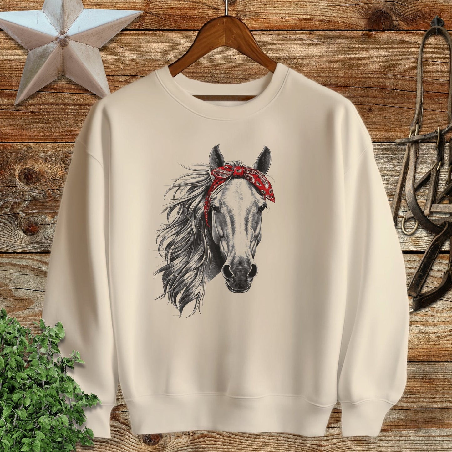 Red Bandana Horse Sweatshirt
