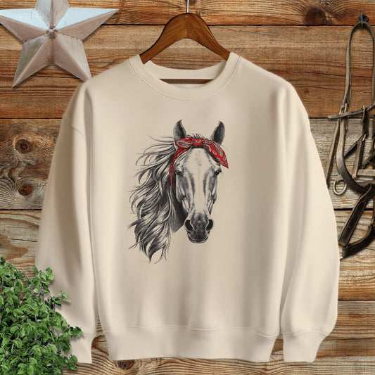 Red Bandana Horse Sweatshirt