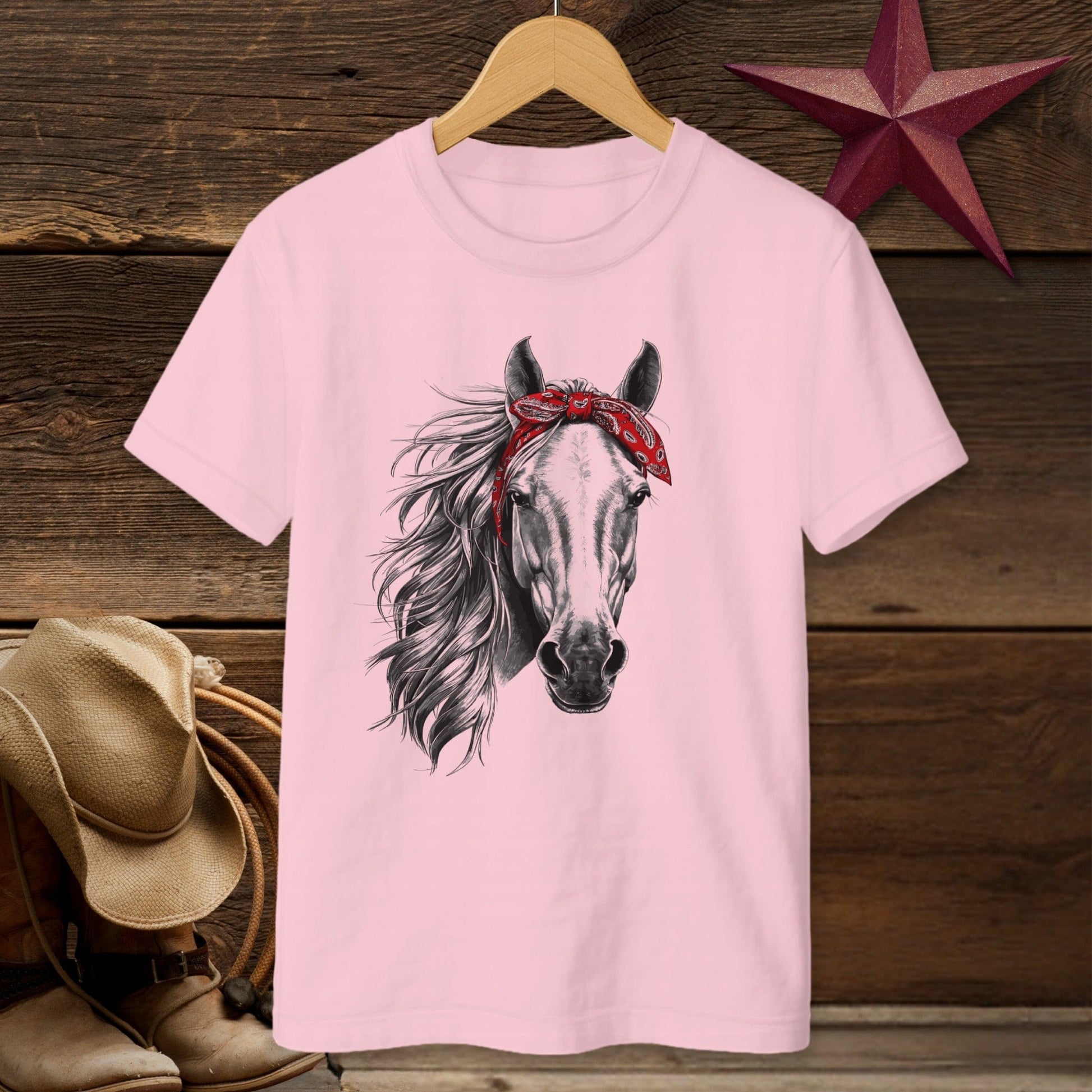 Red Bandana Horse T-Shirt (Youth)