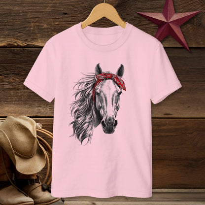 Red Bandana Horse T-Shirt (Youth)