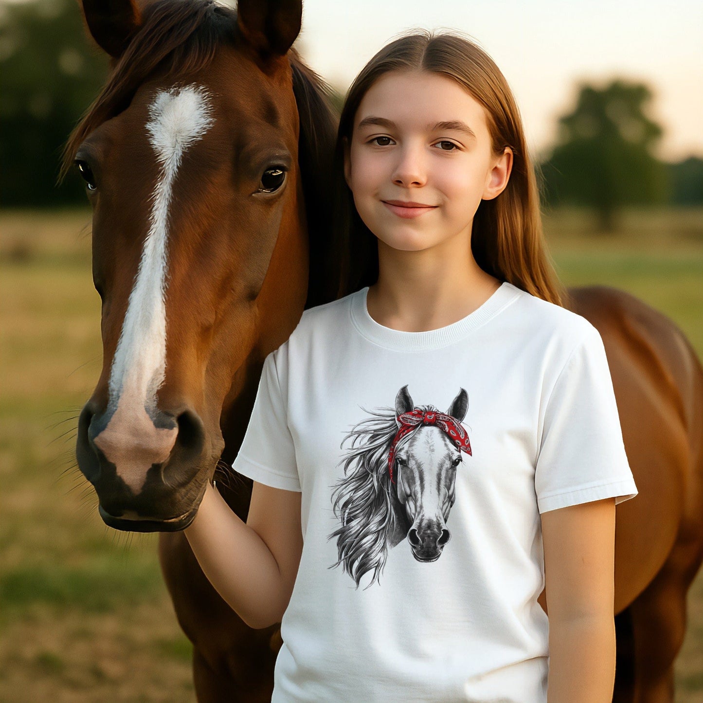 Red Bandana Horse T-shirt (Youth)