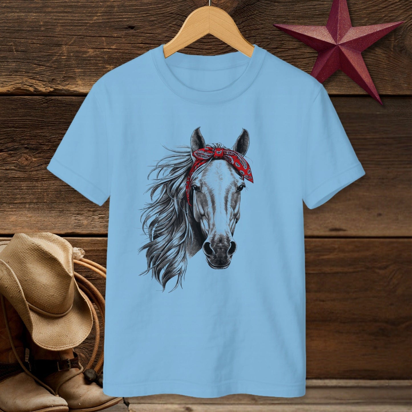 Red Bandana Horse T-shirt (Youth)