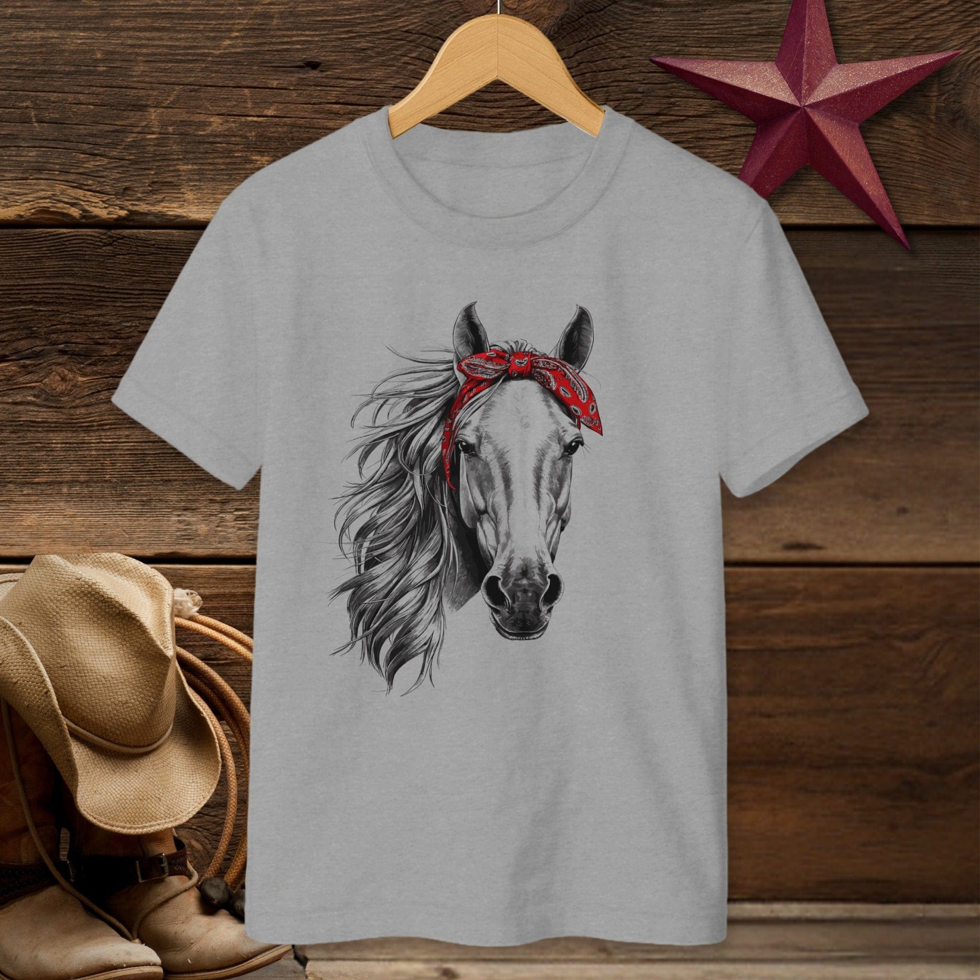 Red Bandana Horse T-Shirt (Youth)