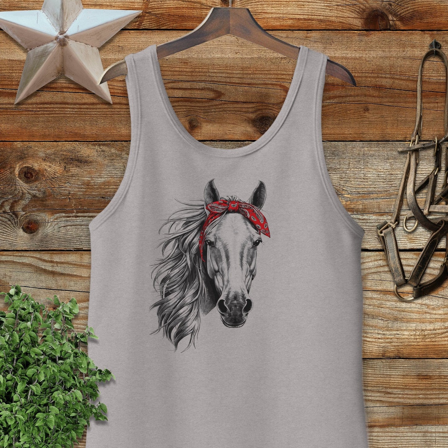Red Bandana Horse Tank Top