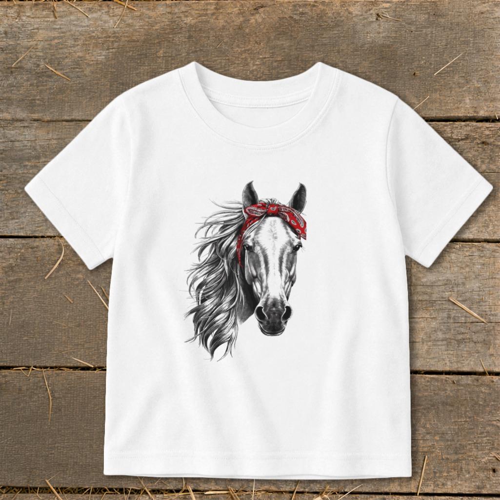 Red Bandana Horse Toddler Tee