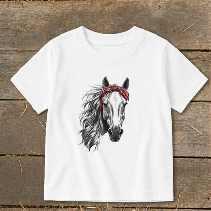 Red Bandana Horse Toddler Tee