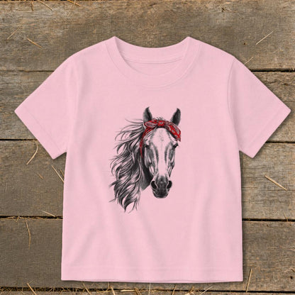 Red Bandana Horse Toddler Tee