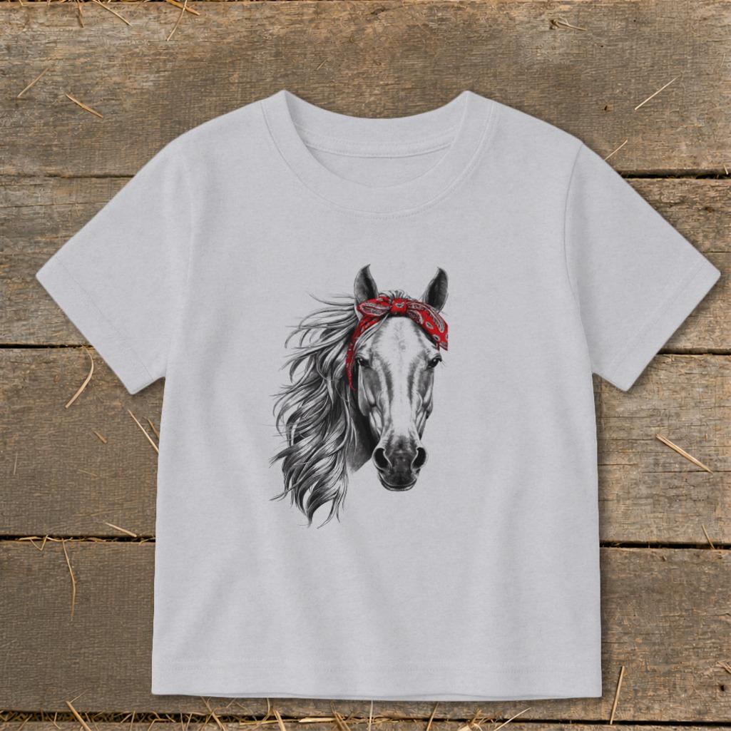 Red Bandana Horse Toddler Tee