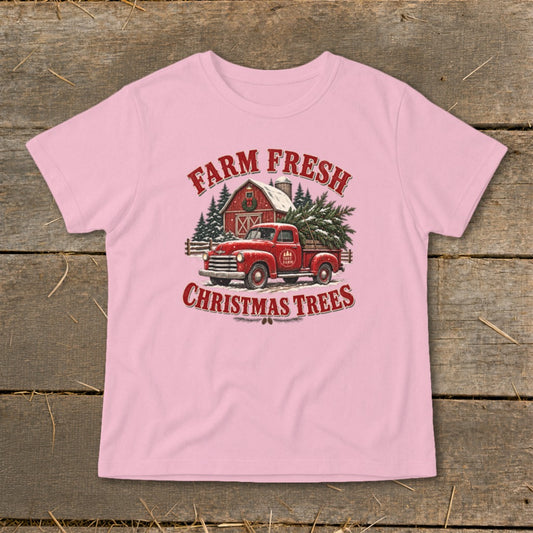 Red Truck Christmas Tree Haul Infant Tee