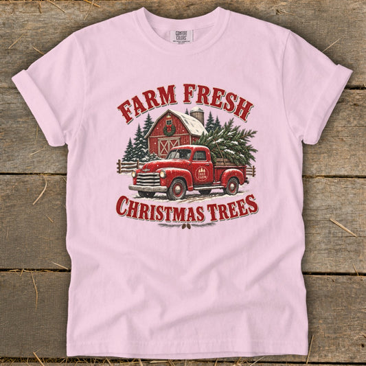 Red Truck Christmas Tree Haul Signature Tee