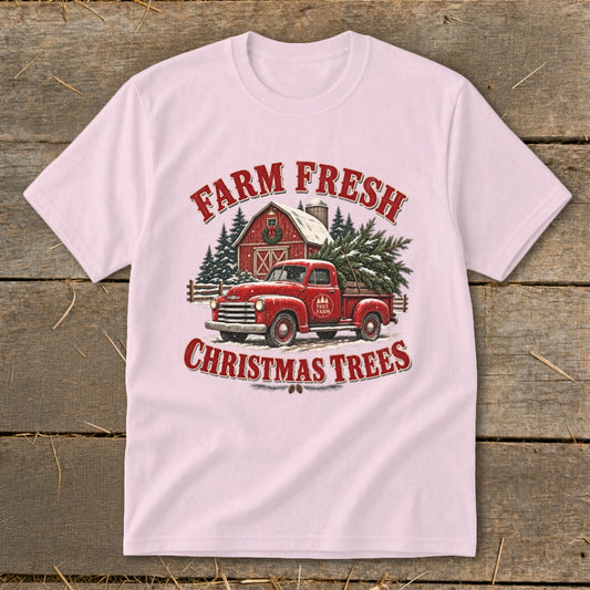 Red Truck Christmas Tree Haul Youth Tee