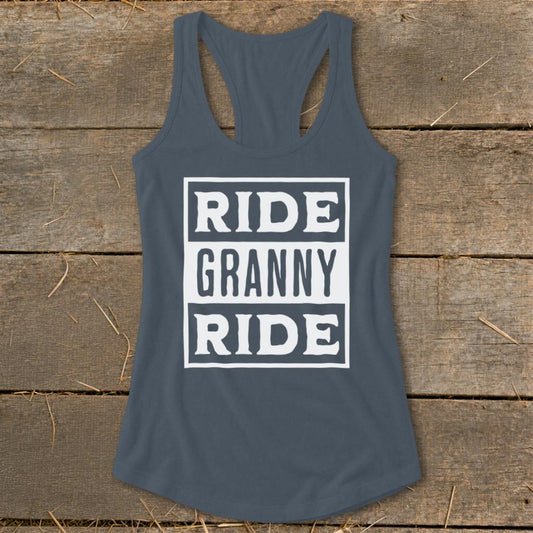 Ride Granny Ride Racerback Tank - Indigo