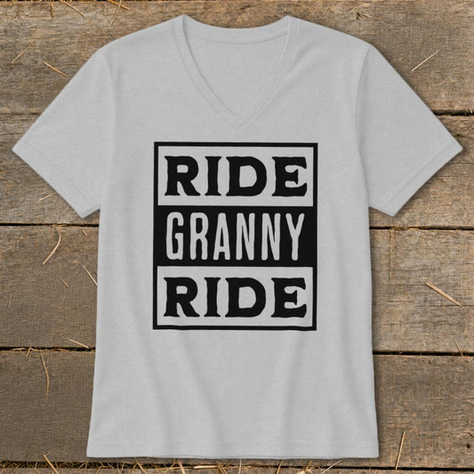 Ride Granny Ride V-neck - Athletic Heather