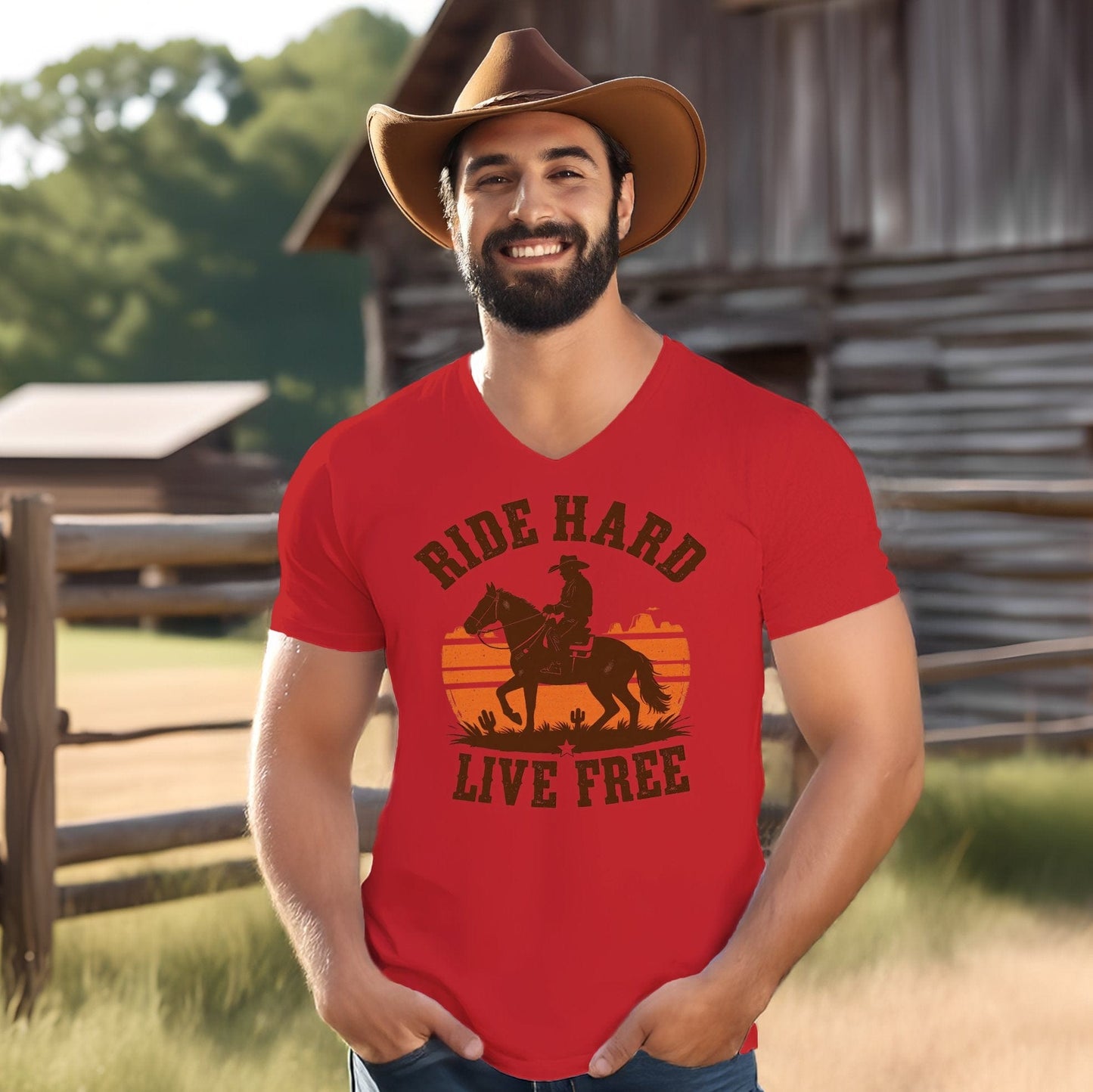 Ride Hard Live Free V-neck