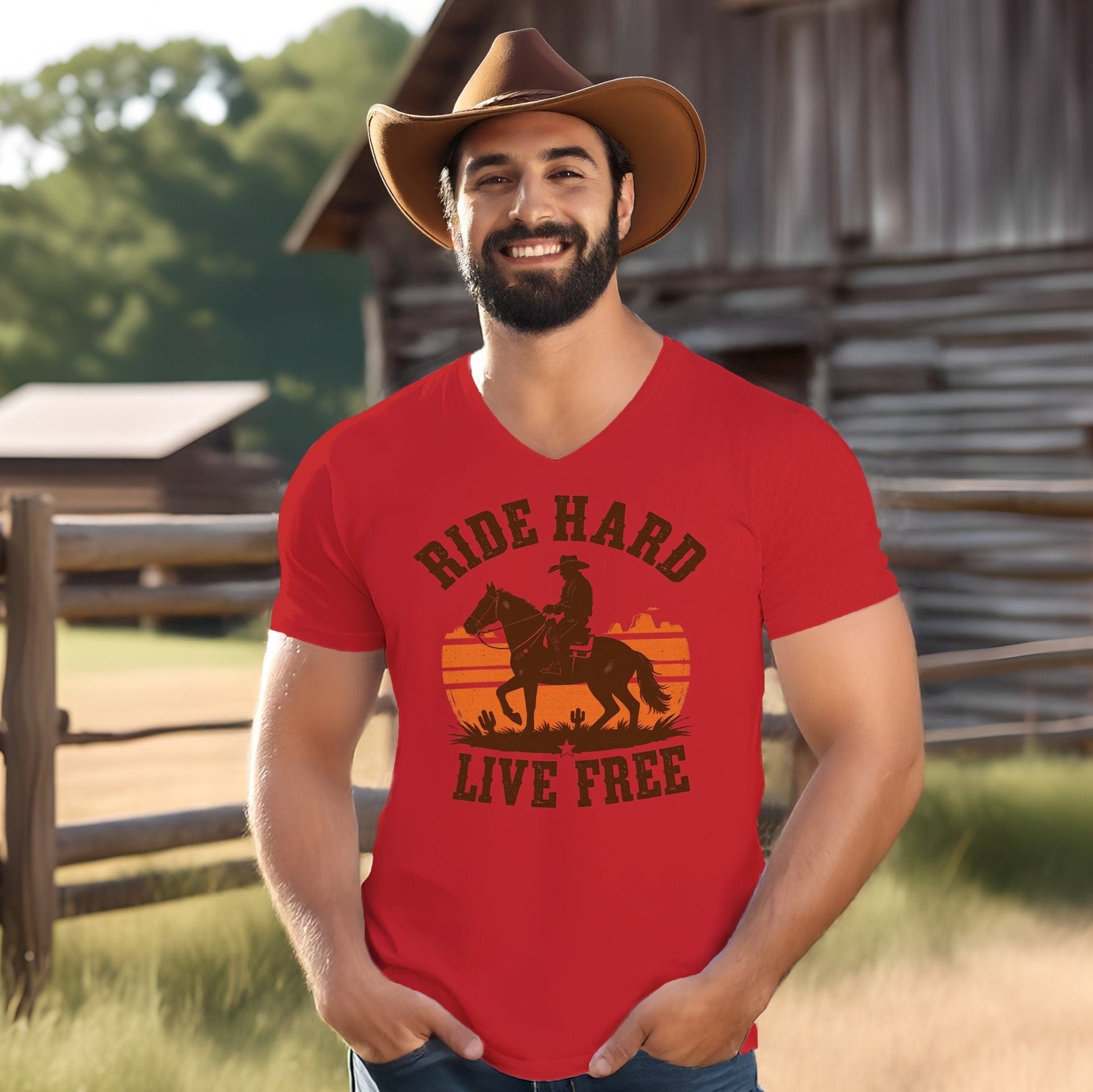 Ride Hard Live Free V-neck