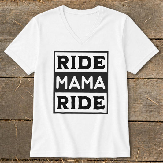 Ride Mama Ride V-neck - White