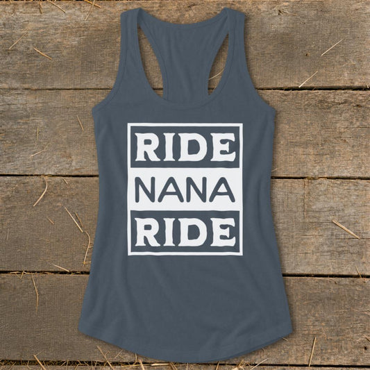 Ride Nana Ride Racerback Tank - Indigo