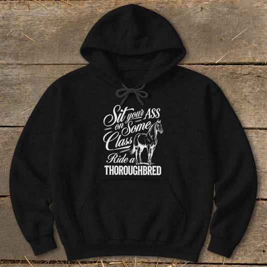 Ride a Thoroughbred Hoodie - Black