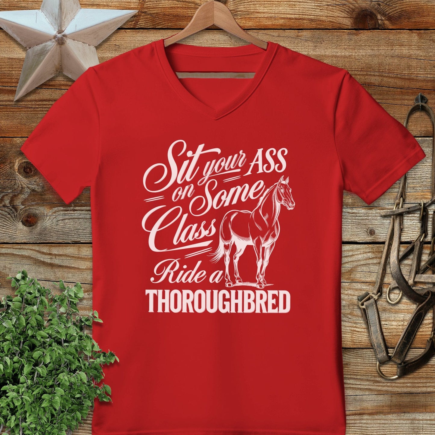 Ride a Thoroughbred V-neck