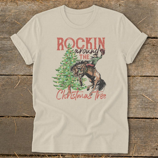 Rockin Around The Tree Softstyle Tee - Sand
