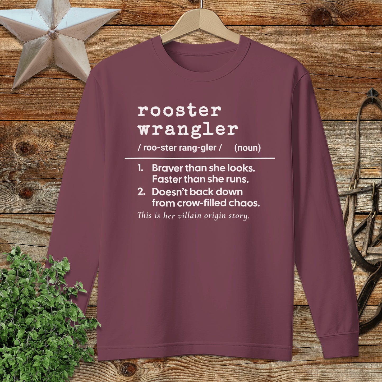 Rooster Wrangler Definition Long Sleeve Tee