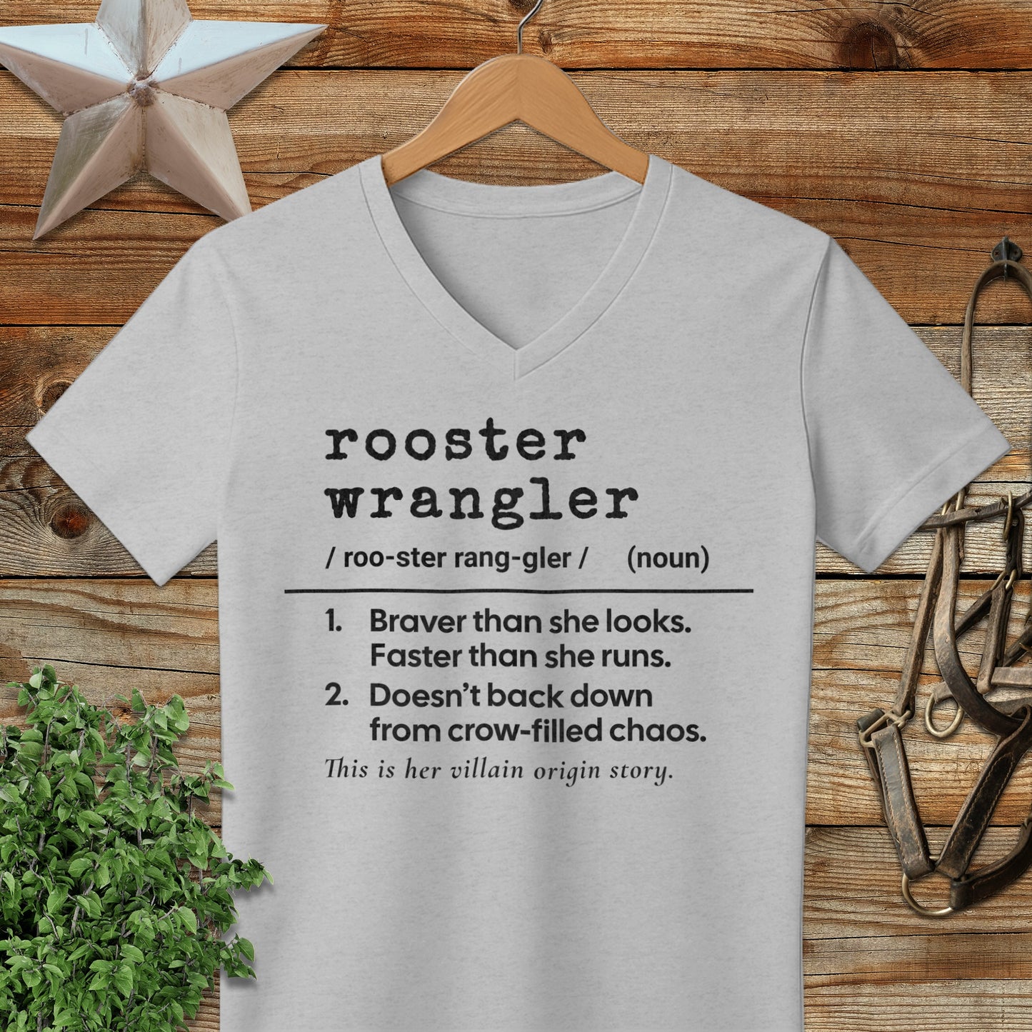 Rooster Wrangler Definition V-neck