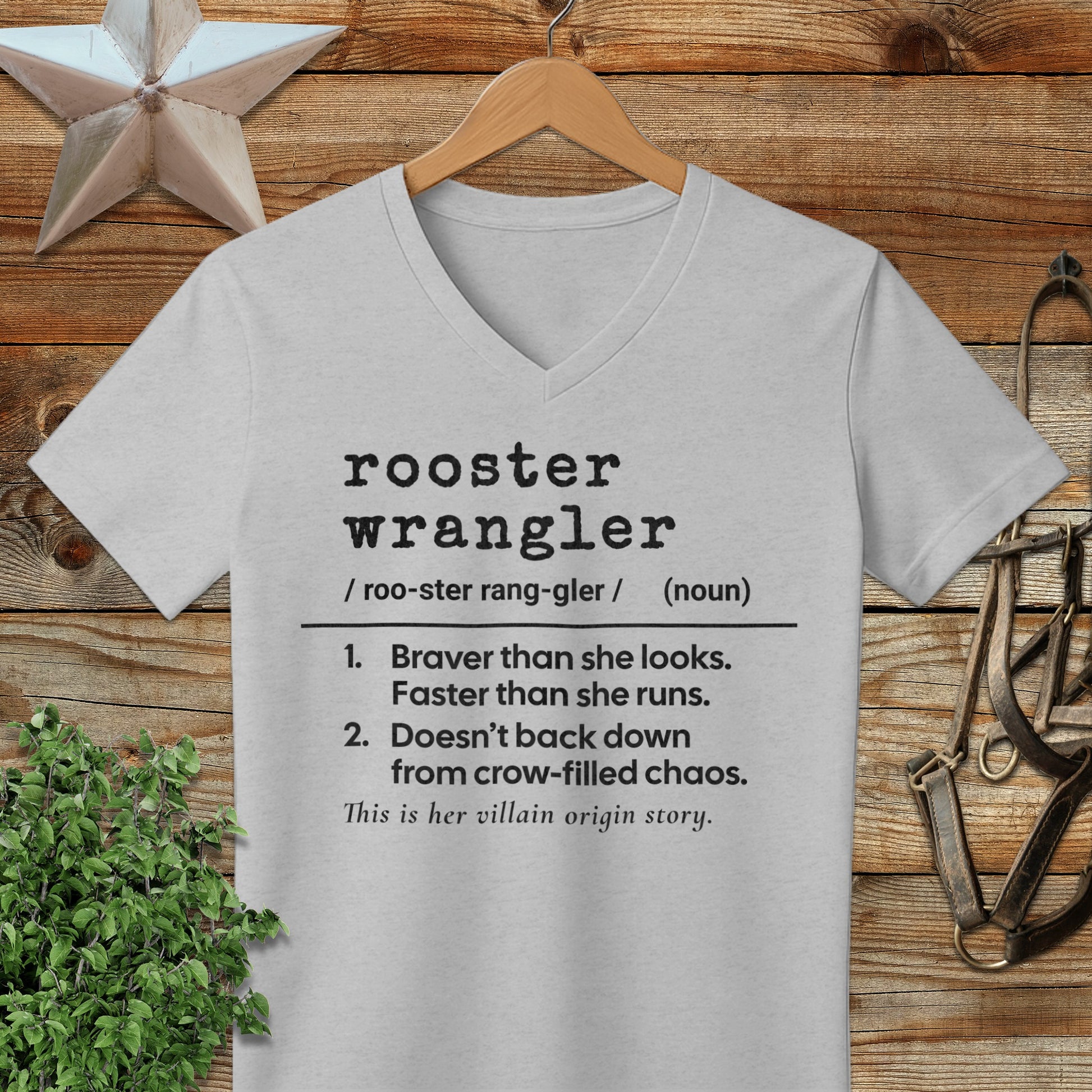 Rooster Wrangler Definition V-neck