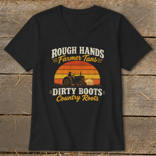 Rough Hands V-neck - Black