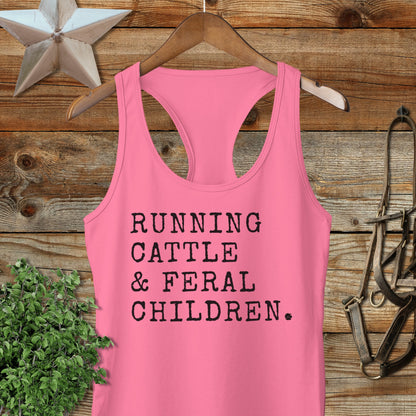 Running Cattle & Feral Children Racerback Tank