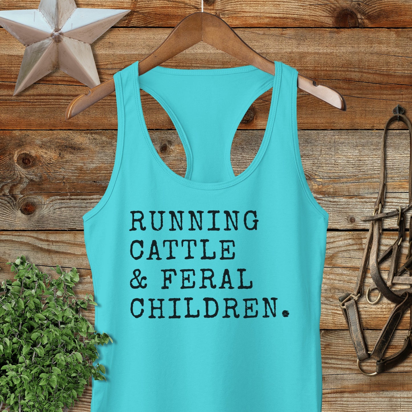 Running Cattle & Feral Children Racerback Tank