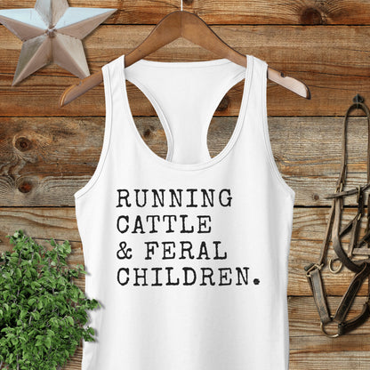 Running Cattle & Feral Children Racerback Tank