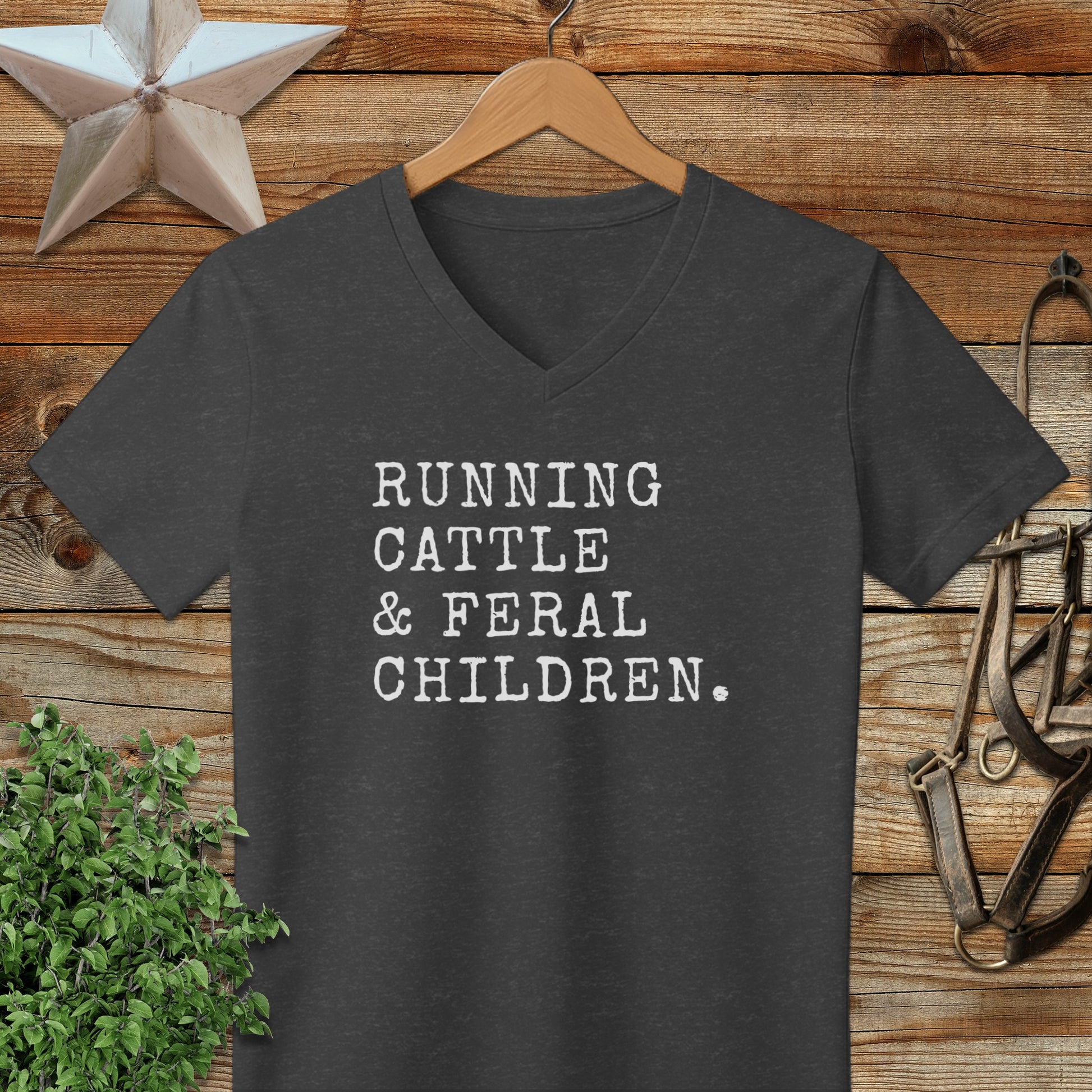 Running Cattle & Feral Children V-neck