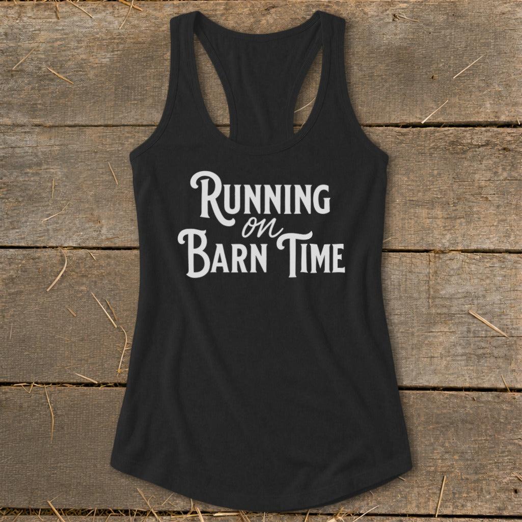 Running on Barn Time Racerback Tank