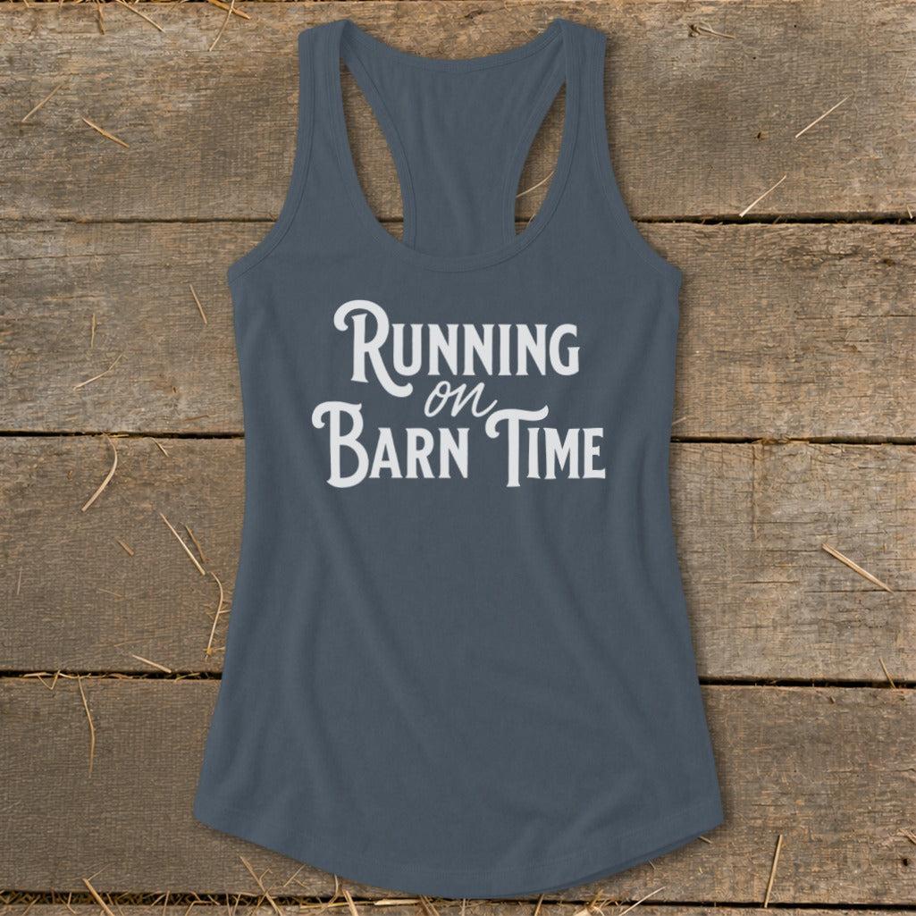 Running on Barn Time Racerback Tank