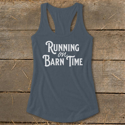 Running on Barn Time Racerback Tank