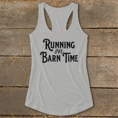 Running on Barn Time Racerback Tank