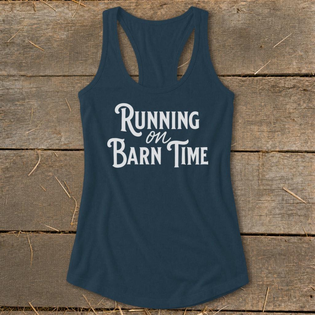 Running on Barn Time Racerback Tank