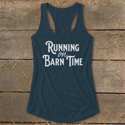 Running on Barn Time Racerback Tank