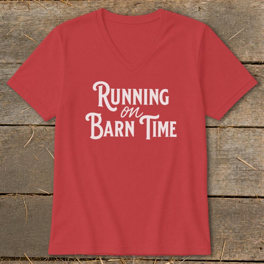 Running on Barn Time V-neck