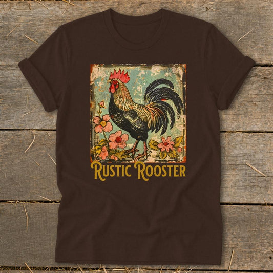 Rustic Rooster Softstyle Tee - Chocolate