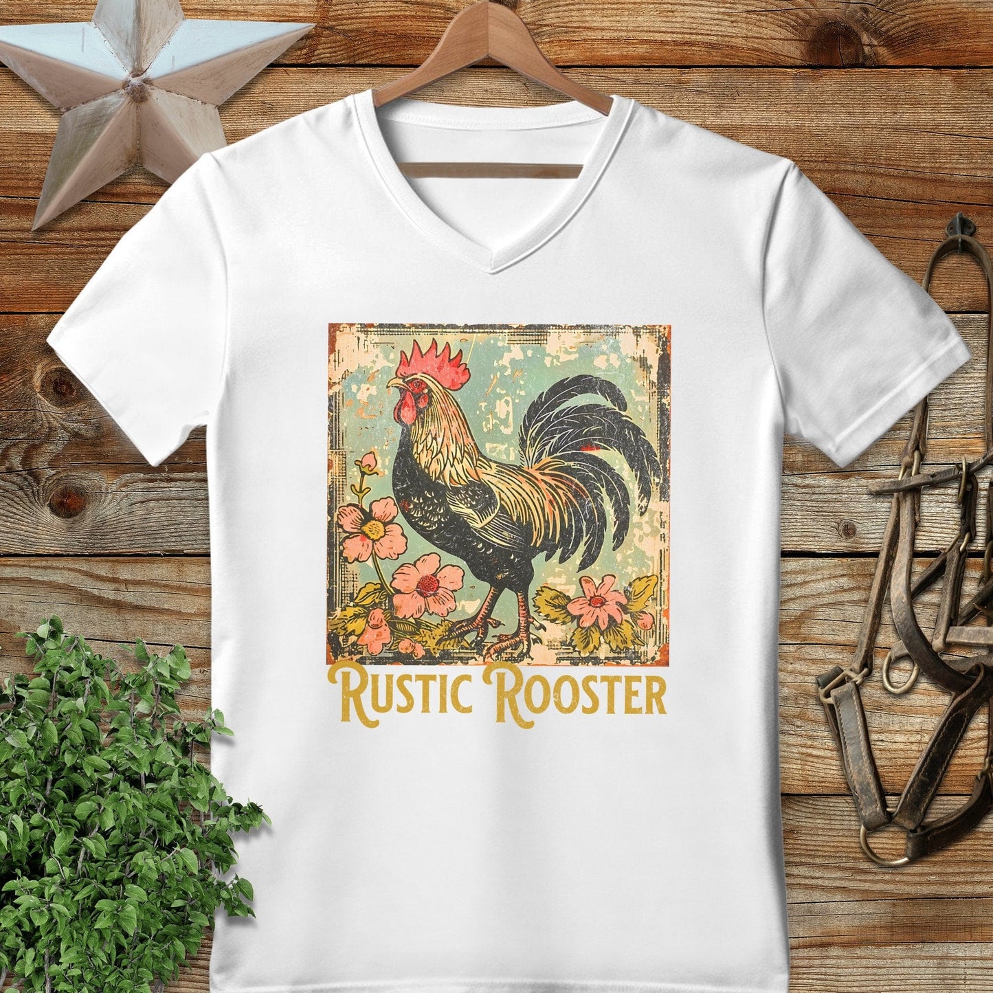 Rustic Rooster V-neck