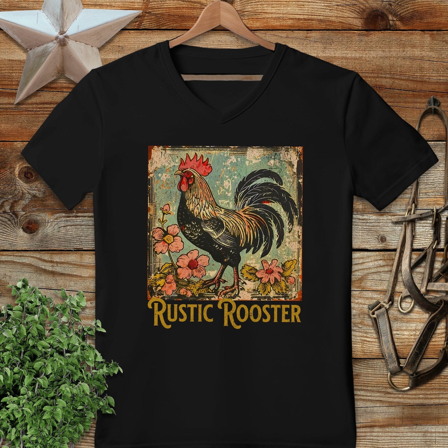 Rustic Rooster V-neck