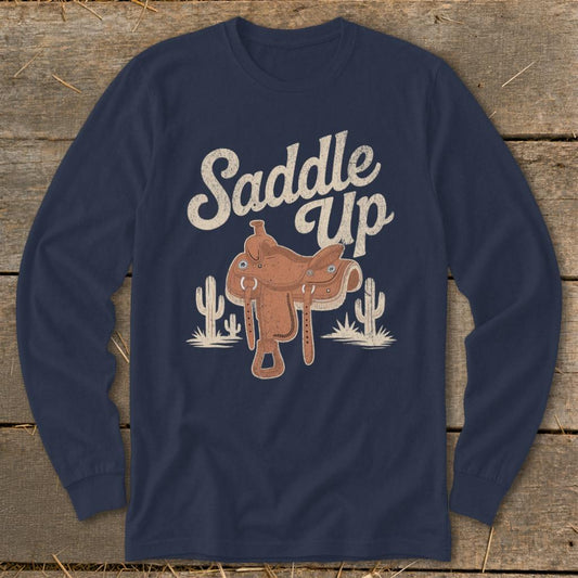 Saddle Up Long Sleeve Tee - Navy
