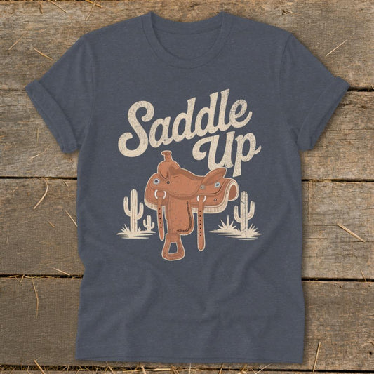 Saddle Up Softstyle Tee - Heather Navy