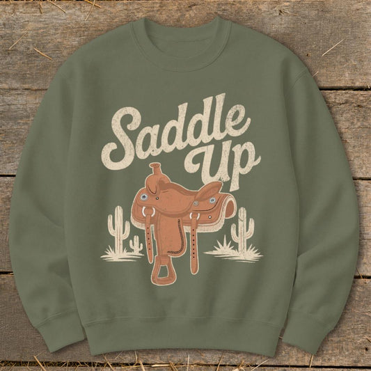Saddle Up Sweatshirt - Military Green