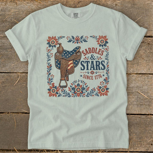 Saddles  Stars Signature Tee - Bay
