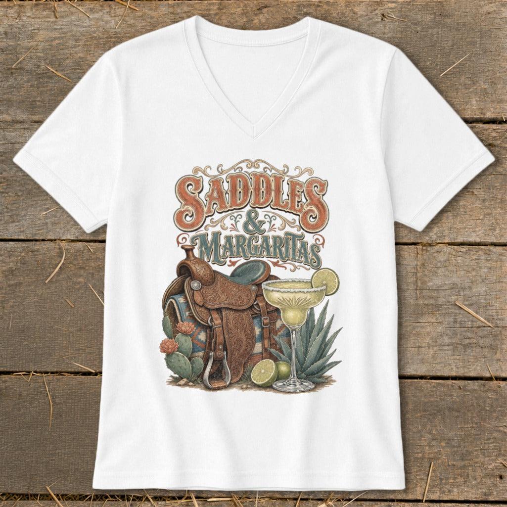 Saddles & Margaritas V-neck